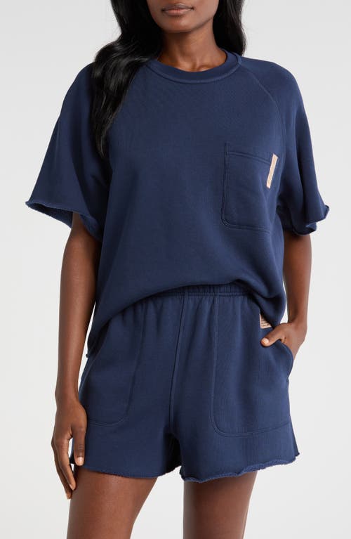 Shop Lunya Silksweats™ Reversible T-shirt In Deep Blue