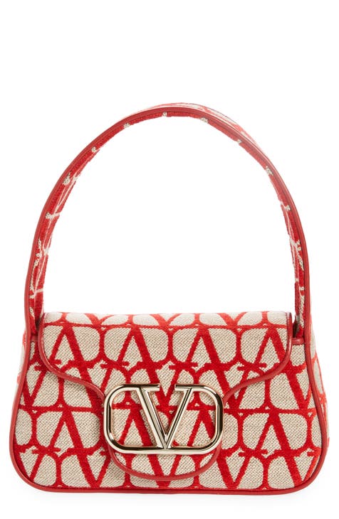 RED Valentino Multicolor Woven Raffia and Leather Rock Ruffles Shoulder Bag  RED Valentino