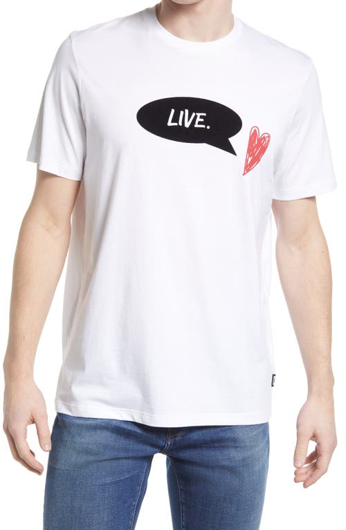 LIVE LIVE Follow Your Heart Cotton Graphic Tee in Whiteout