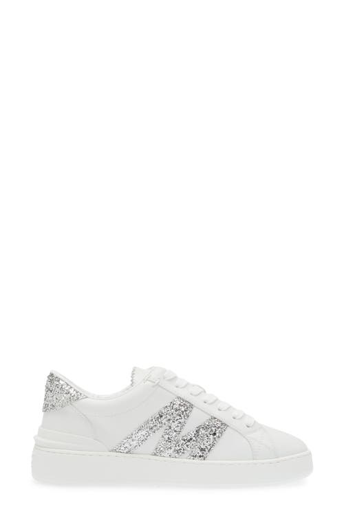 Moncler Monaco Bicolor Low-top Sneakers In White/silver