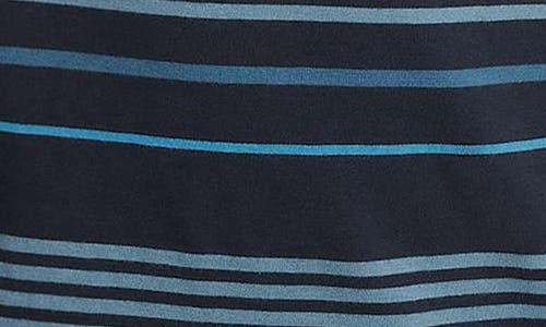 Shop Nike Kids' Sportswear Stripe Cotton Logo T-shirt In Obsidian/industrial Blue