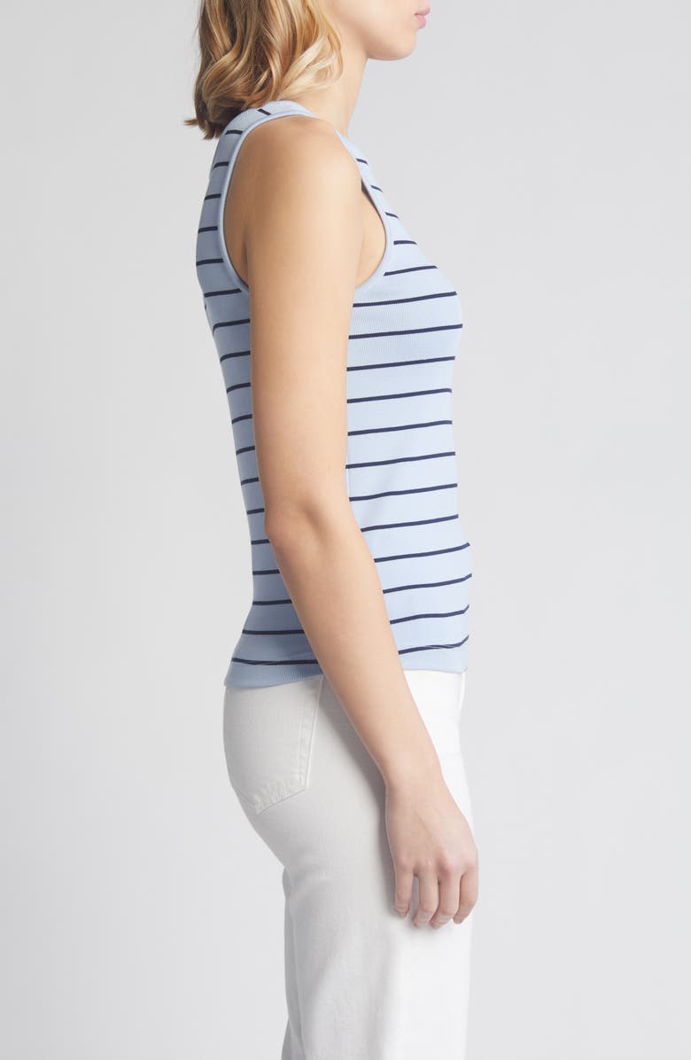 NIC+ZOE Stripe Rib Tank, Alternate, color, Blue Multi