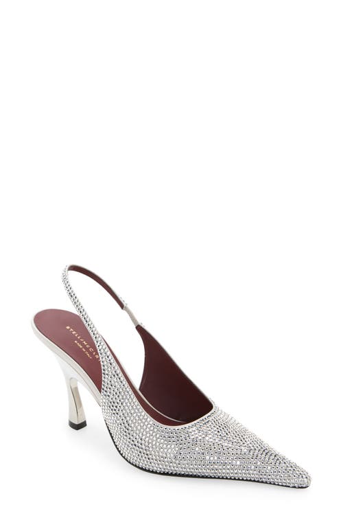 Shop Stella Mccartney Elsa Pointed Toe Slingback Pump In Silver