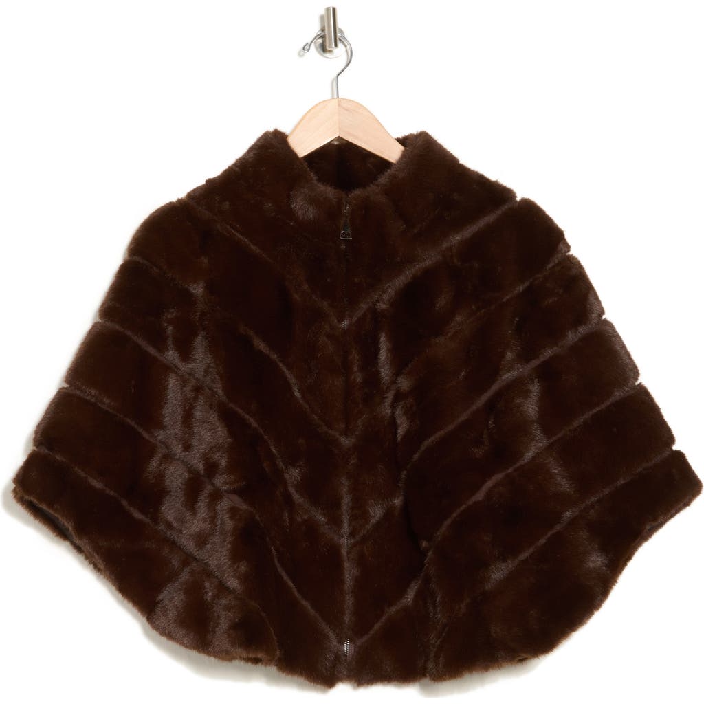 La Fiorentina Faux Fur Capelet In Brown