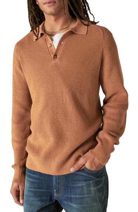 Cloud Soft Rib Cotton Blend Polo Sweater