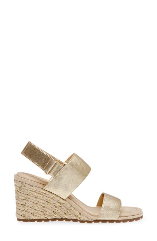 Shop Anne Klein Silvy Wedge Sandal In Platinum Elastic