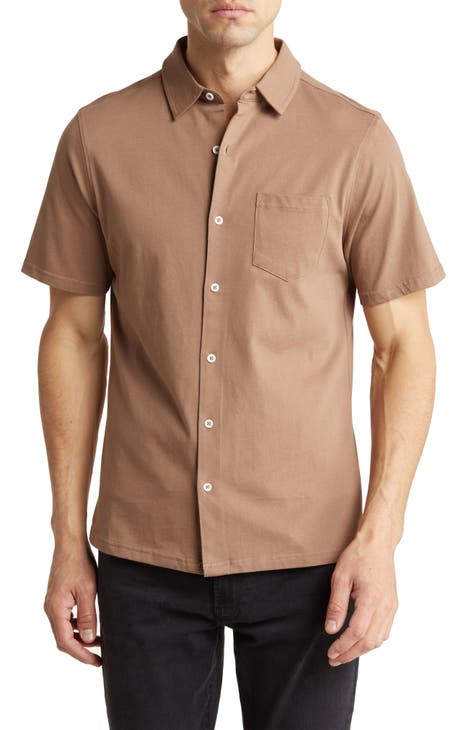 Collar Button-Down Cotton Shirt