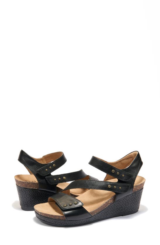 Shop Halsa Footwear Gisella Wedge Sandal In Black