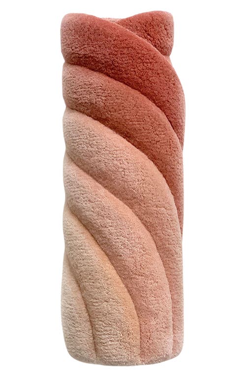 Maison Deux Kids' Rainbow Wool Rug In Rusty Pink
