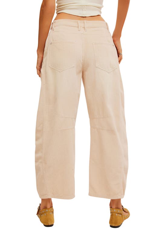 Shop Free People Good Luck Barrel Leg Corduroy Pants In Crystal Grey