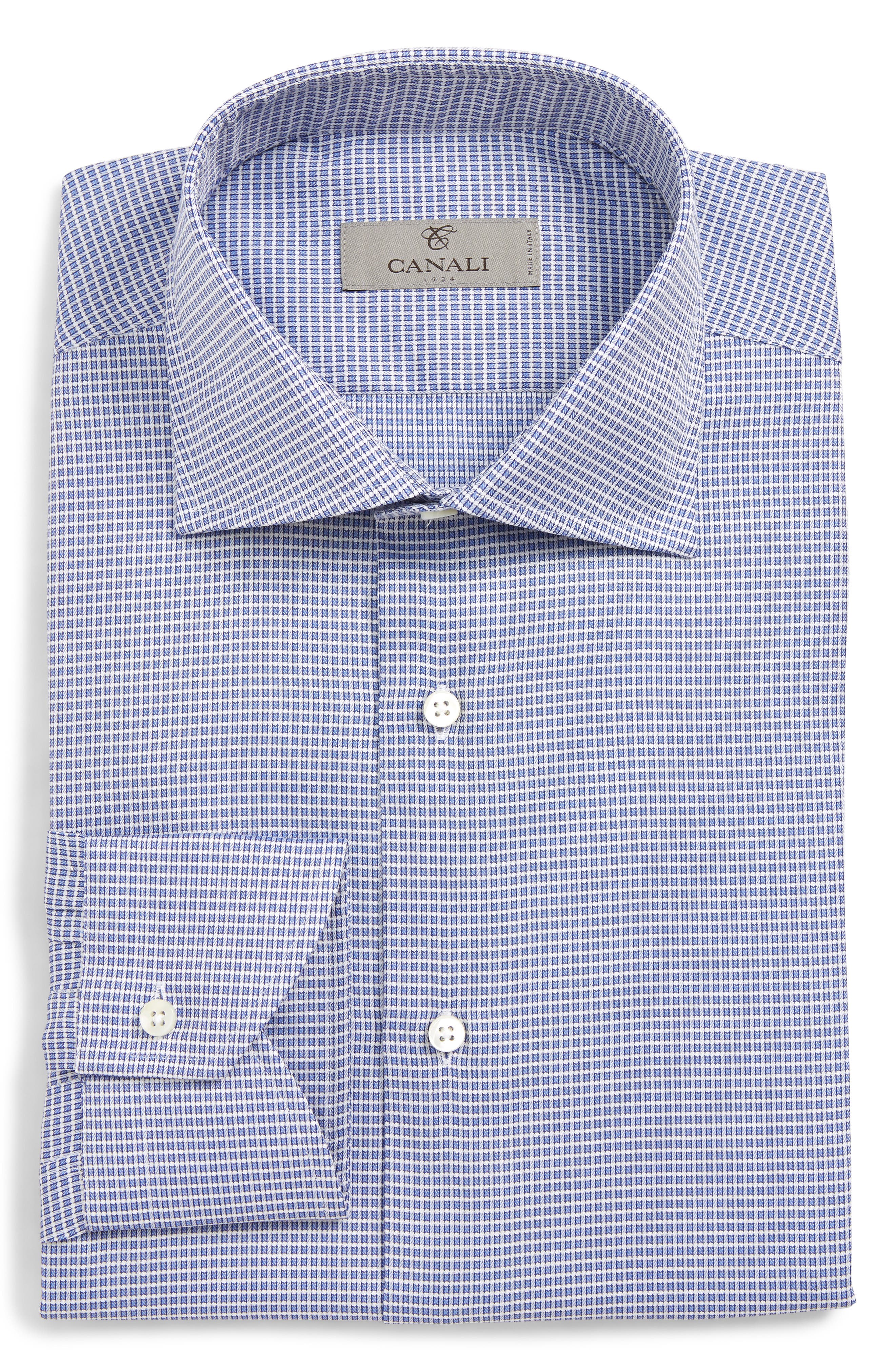 Canali Slim Fit Check Dress Shirt Nordstrom