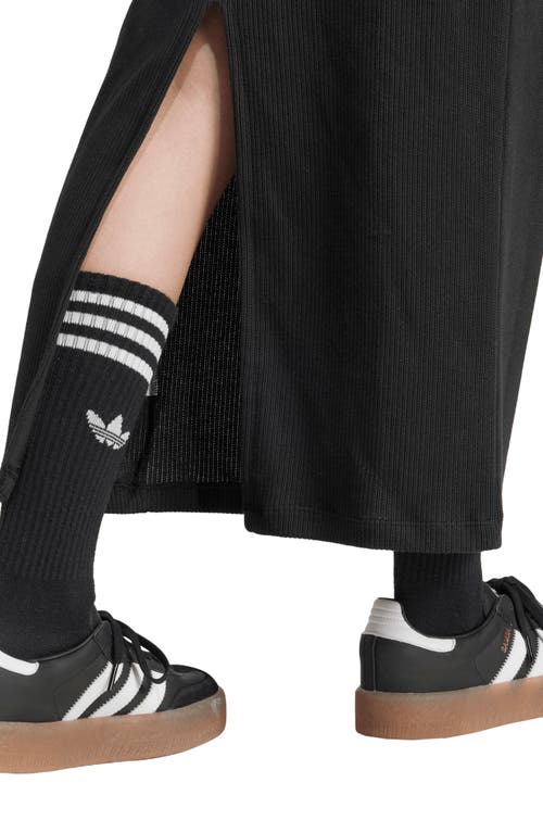 Shop Adidas Originals Adicolor 3-stripes Knit Maxi Dress In Black