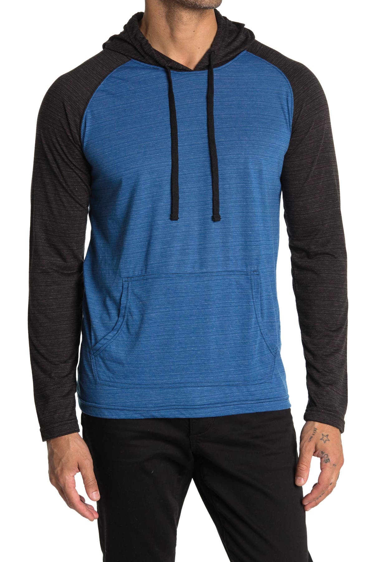 Burnside Colorblock Raglan Sleeve Hoodie In Medium Blue6