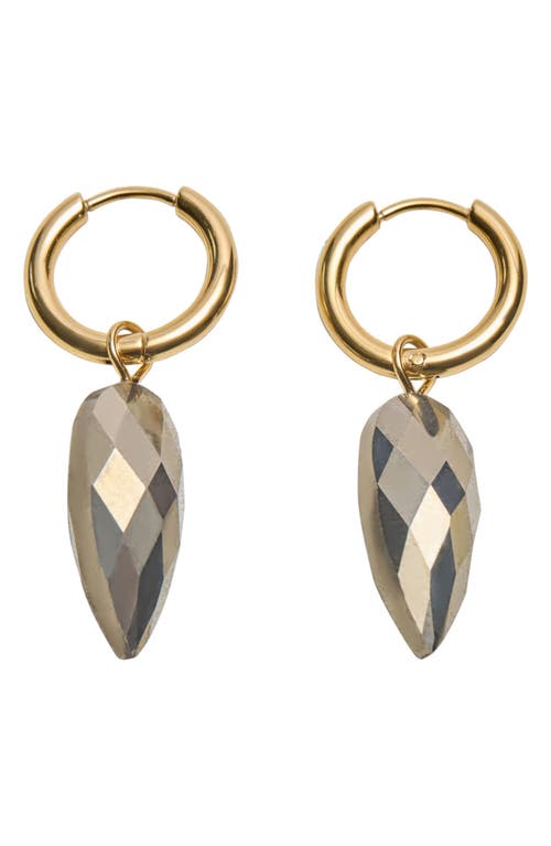 st. Moran Pyrite Drop Hoop Earrings in Brown 