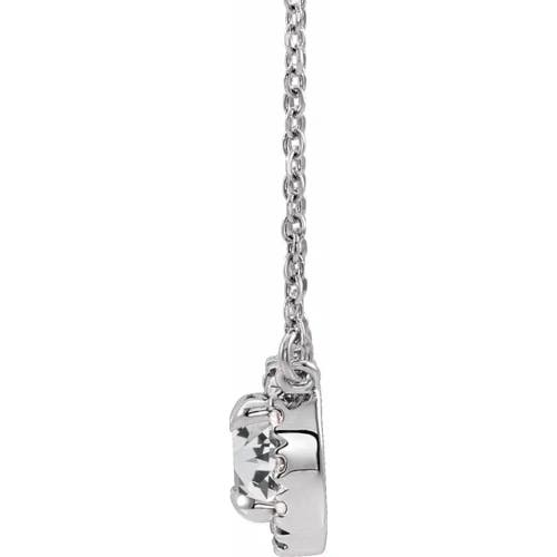 Bliss Diamond 1/2 Ct Lab Grown Diamond Halo Necklace 14k Gold In White Gold