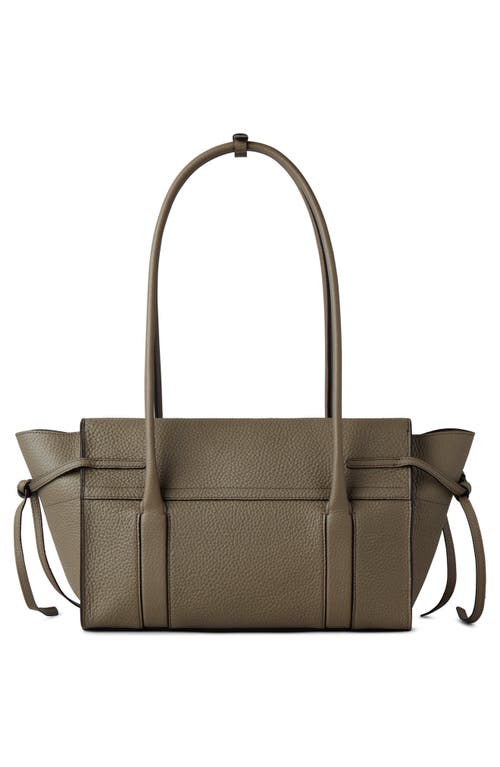 Shop Mulberry Small Soft Bayswater Leather Satchel In Linen Green