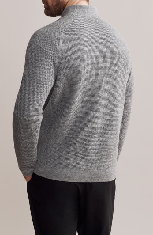 Shop Rhone Walden Wool & Cashmere Waffle Knit Quarter Zip Sweater In Light Gray Heather