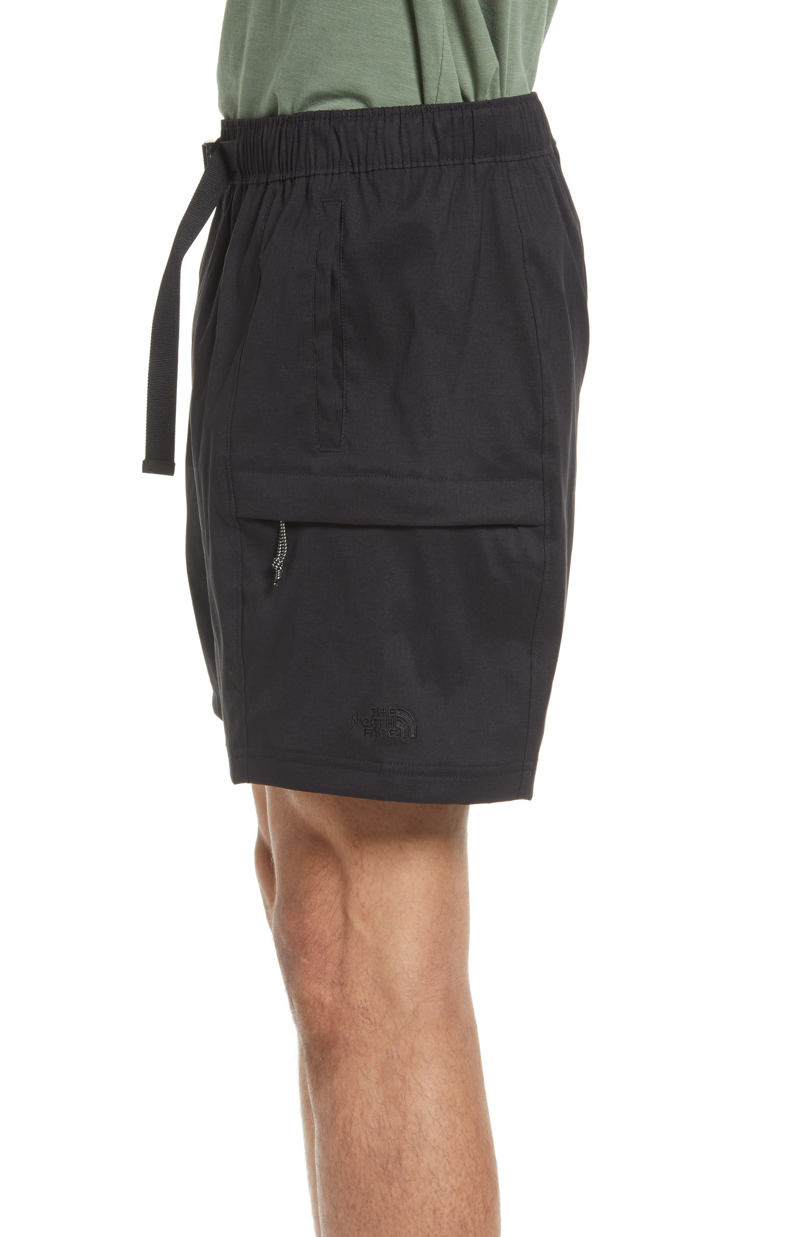 the north face class v belted shorts in black