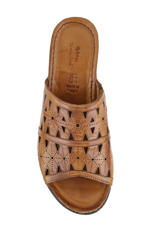 Shop Spring Step Fusa Wedge Slide Sandal In Camel