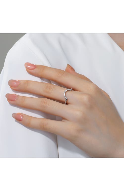 Lafonn Simulated Diamond Half Moon Ring In White