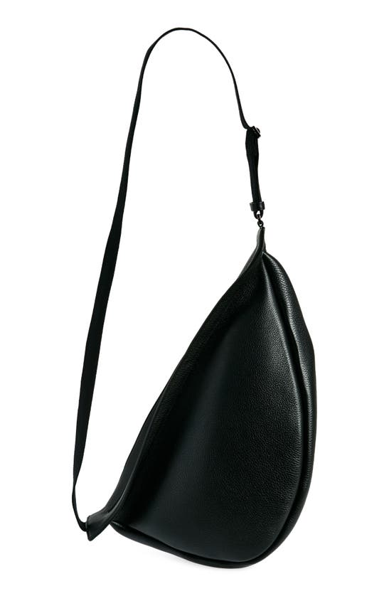 The Row Large Slouchy Banana Grain Leather Bag In Black