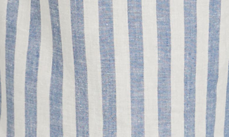 Shop Faherty Pacific Beach Tie Waist Linen Blend Pants In Blue Lucy