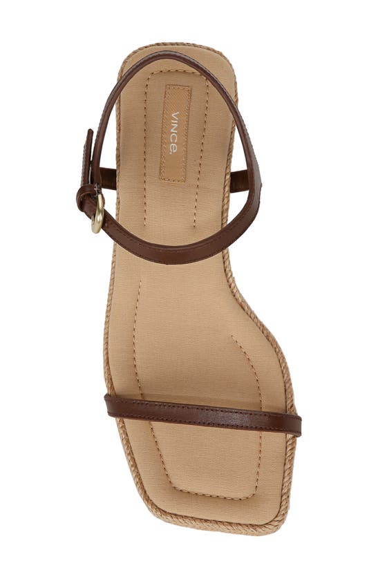 Shop Vince Coco Ankle Strap Espadrille Kitten Heel Sandal In Maple Wood