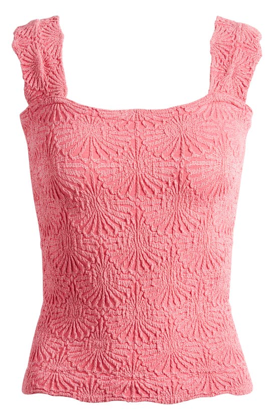 Free People Love Letter Floral Knit Camisole In Dragon Fruit