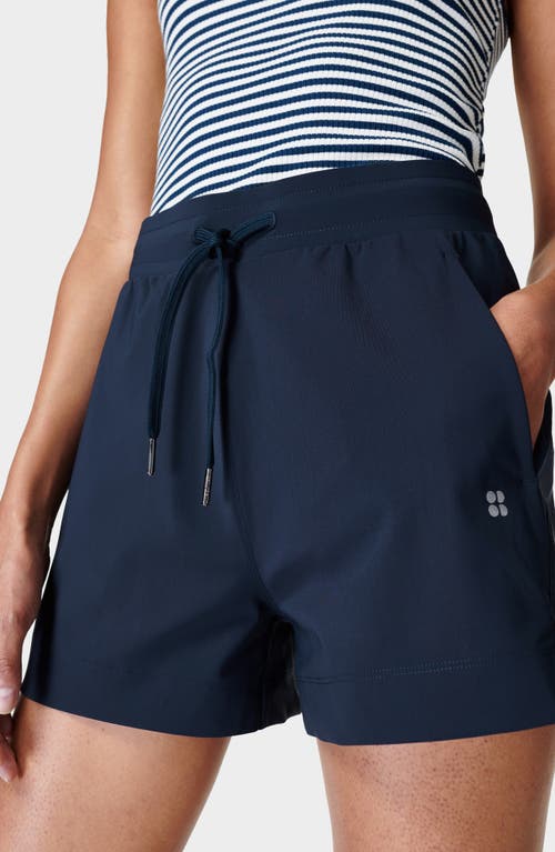 Shop Sweaty Betty Explorer Tie Waist Shorts In Navy Blue