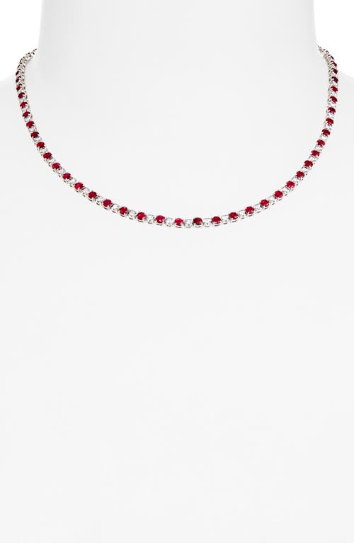 Valani Atelier Ruby & Diamond Eternity Necklace In White Gold/ruby/diamond