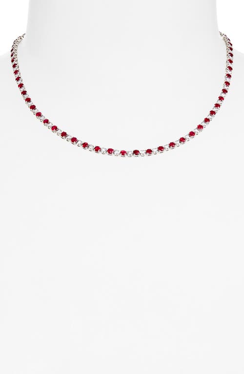 Shop Valani Atelier Ruby & Diamond Eternity Necklace In White Gold/ruby/diamond