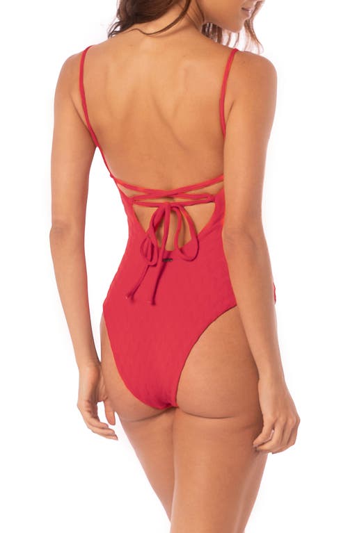 Maaji Apple Red Celine Reversible Underwire One-piece Swimsuit In Red