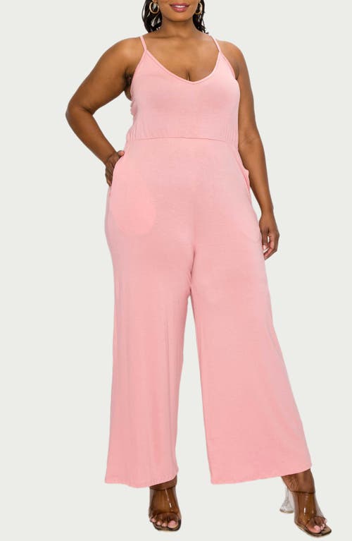 Shop L I V D Raven Wide Leg Jumpsuit In Dusty Pink