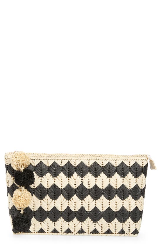 Btb Los Angeles Bria Straw Clutch In Natural Black