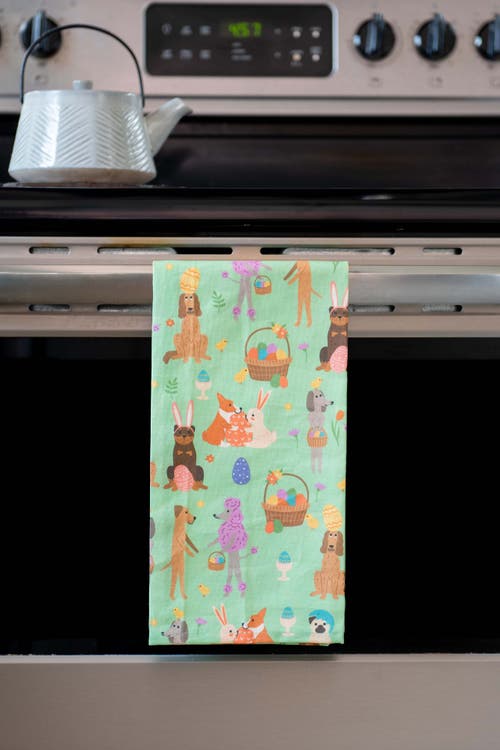 Puppington Dog Kitchen Towels In Egg Hunt Hounds