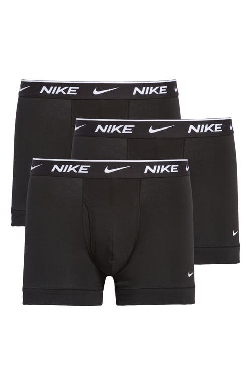 Nike 3-Pack Dri-Fit Essential Stretch Cotton Trunks Black at Nordstrom,