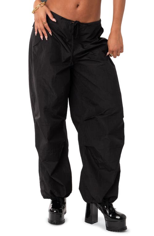 EDIKTED Rian Nylon Cargo Pants Black at Nordstrom,