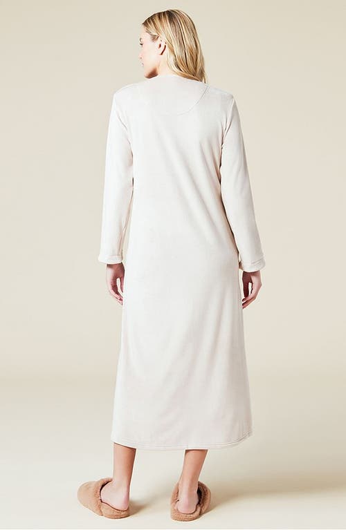 Softies Serenity Sweetheart Neck Zip Robe In Coco