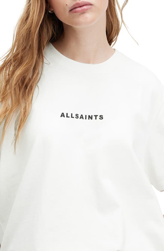 Shop Allsaints Tour Oversize Graphic T-shirt In Ashen White