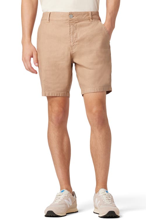 Linen Blend Twill Chino Shorts in Latte