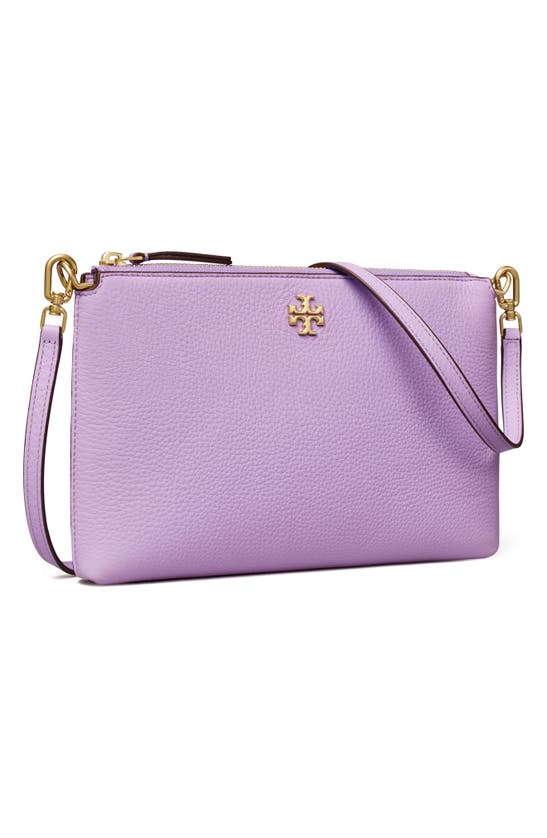Tory Burch Kira Pebbled Leather Wallet Crossbody Bag In Lavender Cloud