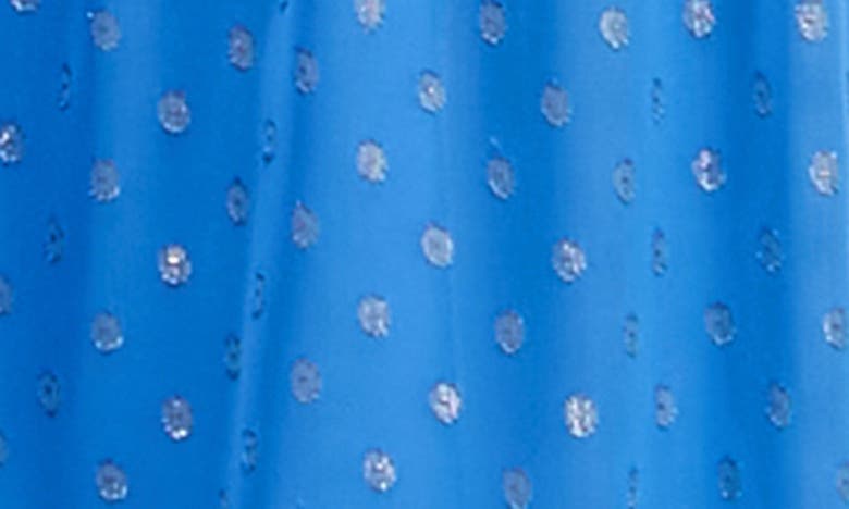 Shop Koko + Mason Metallic Clip Dot Tiered Chiffon Maxi Dress In Light Blue