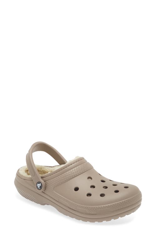 Shop Crocs ™ Classic Lined Slipper In Mushroom/bone