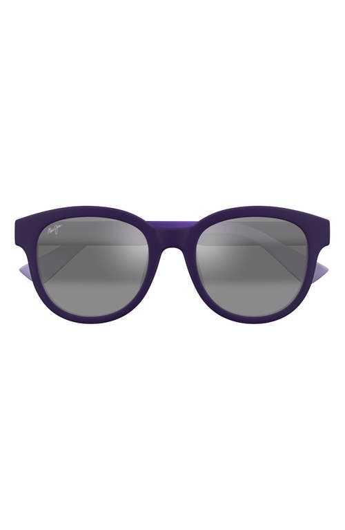 Maui Jim Ihupani Af 53mm Polarizedplus2® Round Sunglasses In Purple/neutral Grey