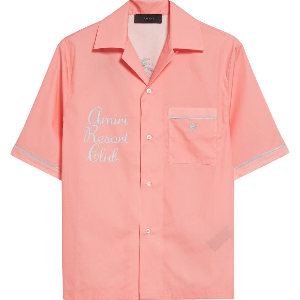 AMIRI AMIRI REST CLUB EMBROIDERED BUTTON-UP SHIRT