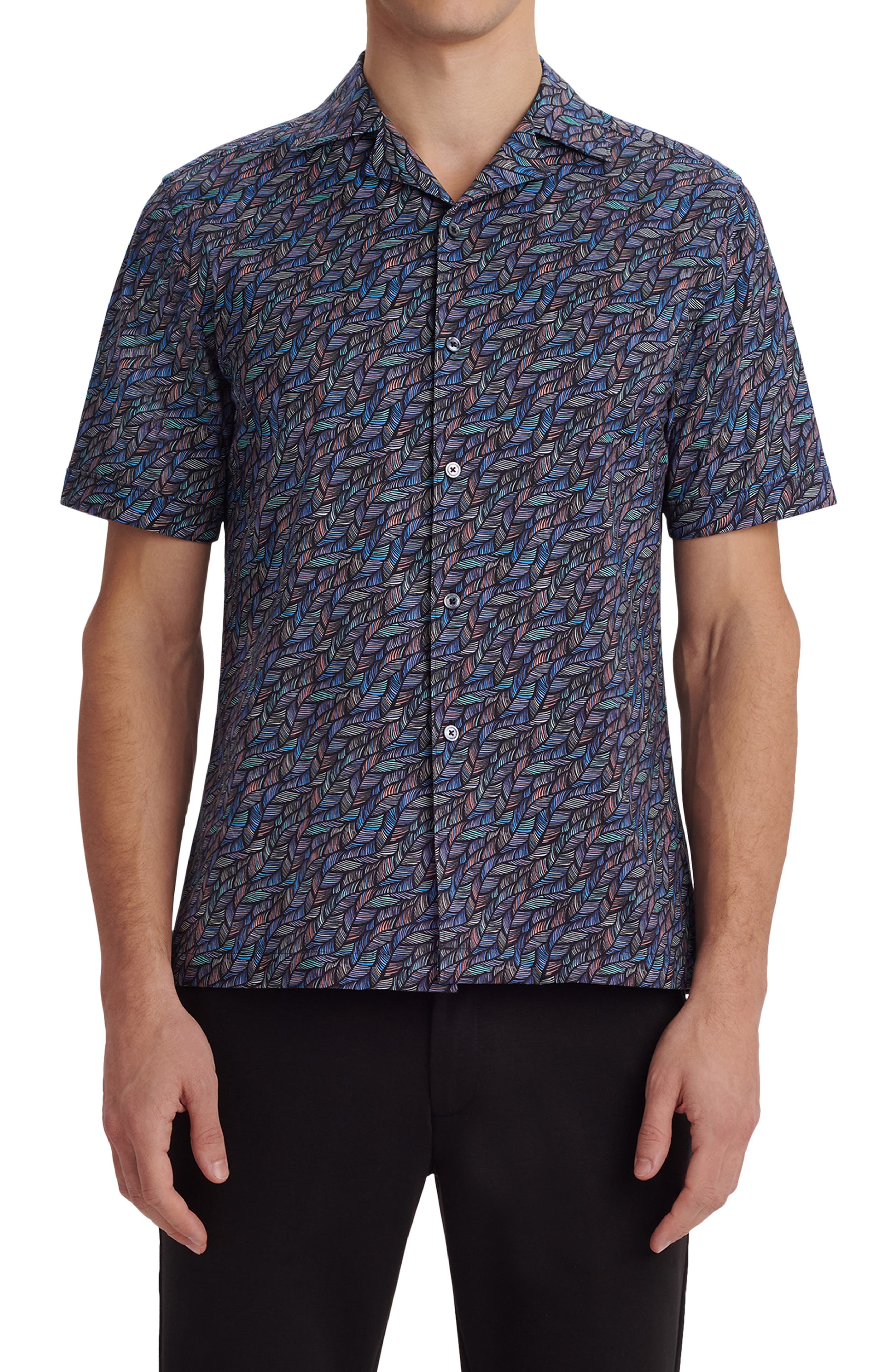 Tech Short Sleeve Button-Up Camp Shirt 