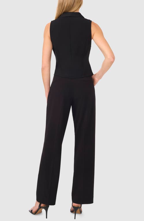 Halogenr Halogen(r) Shawl Collar Crepe Vest In Rich Black