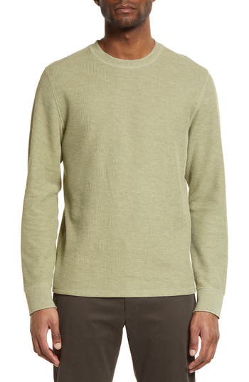 Shop Vince Thermal Long Sleeve T-shirt In H Dim Willow/dim Wil