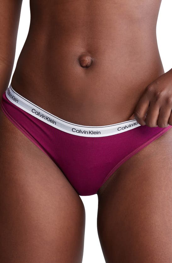 Shop Calvin Klein Assorted 3-pack Logo Bikinis In Purple