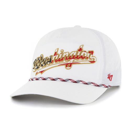 Men's '47 White Washington Nationals Flag Flutter Hitch Snapback Hat